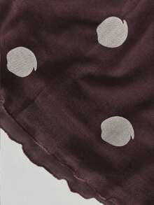 Perirose Gaun Maxi Polkadot Blok Warna Y2K Wanita Musim Semi/Panas, Gaun Pesta Berpinggang Tinggi dengan Hem Dua Lapis - Coklat - View 5