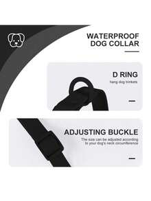 PVC Waterproof, Odor-Resistant, Rust-Proof Dog Collar With Adjustable Buckle, Easy To Clean, Suitable For Small, Medium, And Large Dogs - Black - View 6