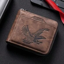1pc Men's Fashion Vintage Short Wallet, Slim Casual Zipper Soft Leather Wallet With Multiple Card Slots And Large Capacity, PU Credit Card Holder, Small Zipper Coin Pouch With Zipper And Button Closure, Business Wallet, Ideal Gift For Men - Multicolor - View 10