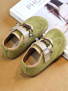 Sepatu Loafer Vintage Bayi, Sepatu Jalan Ringan dengan Tali Perekat Velcro - Hijau - View 3