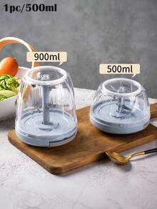 900/500ML Manual Garlic & Vegetable Chopper, Durable Pull-Cord Food Processor, Manual Meat Grinder & Slicer, Suitable For Onion, Ginger, With 1 Textured Metal Lock, 2 Pieces Total - Multicolor - View 13