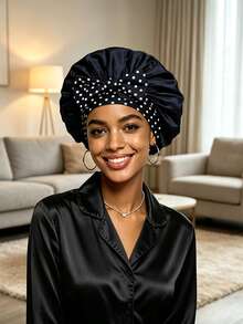 3pcs Bohemian Style Women's Satin Sleep Cap With Bow Tie, Night Hair Protection Cap, Suitable For Long Curly Hair (Random Print Pattern) - 3pcs - View 12