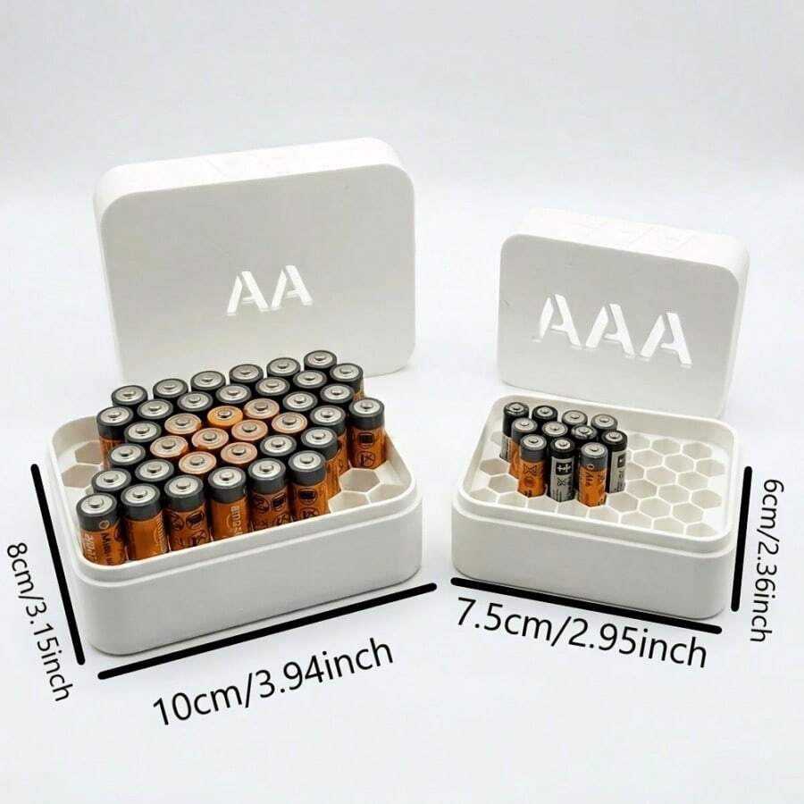 27-Slot Large Capacity | 3D Printed Honeycomb Battery Storage Box | Compatible With AA/AAA | 2026 Minimalist Home Organization Essential | Practical Gift For Mother's Day/Father's Day/Graduation | Ultimate Solution To End Drawer Clutter - Multicolor - View 1