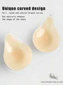 1pc Women's Strapless Backless Lift Bra, Silicone Material, Invisible Shoulder Straps, Suitable For Wedding Dress - Multicolor - View 3