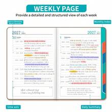2027 Daily Planner Calendar Diary, 320 Pages Summary Notebook With 365 Day Checklist, Weekend Combo Layout, New Year Gift - One Size Fits All - View 6