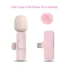 HITOZON Wireless Lavalier Lapel Microphone For Smartphone, Plug‑And‑Play Clip‑On Mic With Noise Reduction, Ideal For Vlogging, Live Streaming, Podcasting, Interviews & Teaching - Pink - View 8