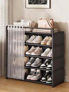 Multi-Layer Shoe Rack With Curtain, Shoe Storage And Display Rack, Shoe Cabinet With Drawers, Large Capacity Shoe Storage Rack, Indoor And Outdoor Entryway Home Use, Holiday Gift, Christmas Gift, Children's Gift - Multicolor - View 15