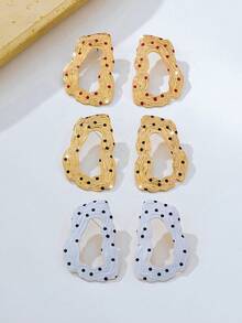 1 Pair Geometric Human Body Fashion Metal Line Earrings - Yellow Gold - View 3
