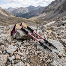 Adjustable Trekking Poles Lightweight Hiking Sticks Hiking Poles - Pink - View 4