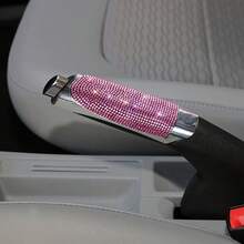 1pc Pink Rhinestone Handbrake Cover, Gift For Friends - Pink Rhinestone Handbrake Cover - View 6