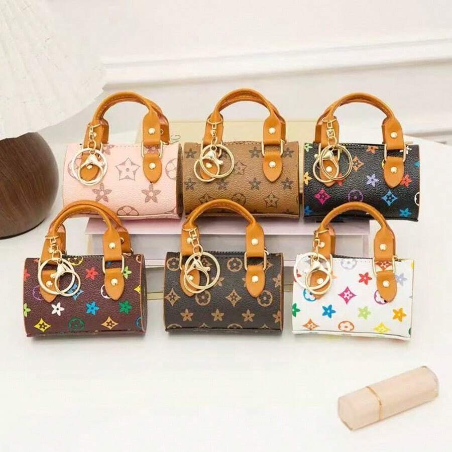 Gantungan Kunci Tempat Lipstik Mini Baru, Dompet Koin Kecil, Aksesori Tas - MultiWarna - View 1