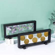 Floating Display Box, 3D Rectangular Coin Display Stand, Adjustable Mold, Hanging Frame Box. Suitable For Challenge Coins, Bracelets, Jewelry, Badges, Cash Bills, Includes 1 Display Box + 2 Bases, Total 3 Pieces, Jewelry Display, Floating Design, Modern Style - Multicolor - View 5