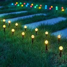 Solar Powered Spherical Garden Path Light, Sparkling Crystal Ball Ground Stake Light, Garden Lawn Landscape Aesthetic Night Atmosphere Decorative Light - Black - View 4