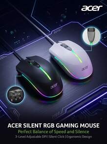 Acer OMW020 Wired USB Mouse, Ergonomic Design For Business & Office, Optical, Lightweight, Suitable For Men & Women, Compatible For Gaming - View 1