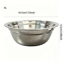 4-Piece Thickened Stainless Steel Multi-Purpose Bowl Set, Stackable Storage In Various Sizes, Mirror Finish Easy To Clean, Rolled Edge Smooth And For Hands. Suitable For Washing Vegetables, Rinsing Rice, Mixing Salads, Kneading Dough, Marinating Ingredients, Kitchen Prep, Baking, Cooking, Family Gatherings, Durable And Rust-Resistant, Suitable For Home And Commercial Use, Large Capacity Practical Mixing Bowl Set, Christmas, Halloween, Thanksgiving, Easter, New Year's Eve, Back To School, Gift. - View 12