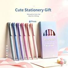 Set Pulpen Gel Tarik Seri Morandi Isi 6 Buah, Warna Campuran, Ujung Pena 0.5mm ST, Tinta Cepat Kering, Tulisan Halus, Pulpen Berwarna, Cocok untuk Bullet Journaling/Catatan/Menggambar, Perlengkapan Sekolah Anak Perempuan, Perlengkapan Sekolah, Alat Tulis Lucu, Perlengkapan Kuliah, Perlengkapan Kantor, Mahasiswa - Beraneka warna - View 4