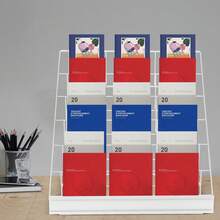 OUKANING 6-Tier Tabletop Magazin Broschüre Rack, Desktop Buch Zeitung Aufbewahrung Display Halter - Weiss - Übersicht 1