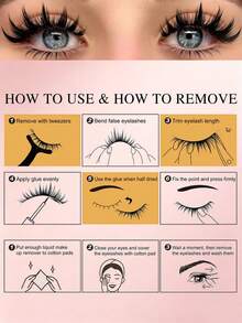 20 Pairs Of False Eyelashes, Pointed False Eyelashes, Faux Mink False Eyelashes, Suitable For Makeup Use, Suitable For Beginners, Daily Wear, Friend Gatherings, Holiday Parties And Other Places, Eyelashes, False Eyelashes - Black - View 8