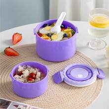 Pink Lunch Box - 2pcs Set - Cake Shaped, Stackable, Food Divider, Food Storage Container, Fruit Bento Box, Picnic Box, Sealed Refrigerator Storage Box, Office Worker Lunch Box - View 4