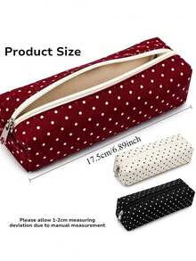 Cute Polka Dot Pencil Case, Large Capacity, Student Pencil And Pen Storage Bag, Multi-Function Zipper Pouch, Lightweight And Portable, Suitable For Students, Exams, Office And Daily Use, Back To School (Random Zipper Style) - Multiple Styles - View 11