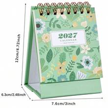 1 Buah Kalender Meja Mini 2027 - Kalender Meja Bunga 18 Bulan dengan Catatan Memo, Dudukan Kalender Kecil untuk Rumah & Kantor, Sempurna untuk Perencanaan Harian & Hadiah Liburan - kalender - View 5