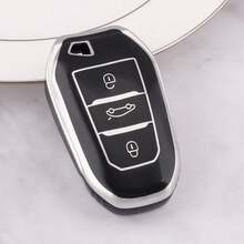 Compatible With Peugeot 308 408 508 2008 3008 4008 5008 And Opel Accessories TPU Silver Edge Smart Key Case, Functions As Bag Charm, Backpack Pendant, Student Gothic Style Y2K Christmas Gift Creative, With ID Card Holder Lanyard - Multicolor - View 11