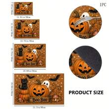 1pc Halloween Pumpkin Pattern Kitchen Absorbent Drying Mat, Fun Horror Style, Suitable For Halloween, Autumn Kitchen Countertop, Dining Table, Coffee Machine And Party Decoration - Multicolor - View 7