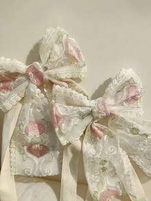 Flower Lace Embroidery Bow Curtain Tie Light Luxury Elegant Home Decoration Window Decoration And Accessories Strap, Storage Rope Tie Strap Strap - Multicolor - View 2