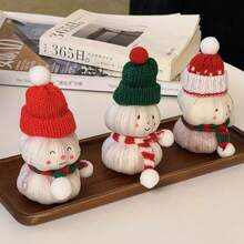 1 Set Mixed Color Mini Christmas Knitted Hats And Scarves, Wine Bottle Decoration, Suitable For Christmas Party Decoration, Snowman, Christmas Tree Decoration, Home Holiday Gathering Decoration - View 4