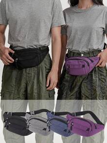 1pc Men's Nylon Waist Bag - Adjustable Shoulder Strap, Multiple Zipper Pockets, Outdoor Sports Waist Bag, Suitable For Daily Commute, Multi-Functional Travel Bag Korean Style Adjustable Shoulder Strap Bag, Unisex, Multiple Colors - Multicolor - View 1