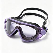 361degree 1pc 361° Large Frame Wide View HD Anti-Fog Waterproof Leakproof Swim Goggles For Women Men Adult, With Portable Storage Case, Pool Beach Swimming Gear - Grey-purple - View 10