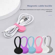 1 buah Pengatur Kabel Magnetik Kreatif Multi-Warna Baru, Klip Kabel Magnetik Silikon, Penggulung Kabel, Pengikat Kabel, Magnet Kulkas, Klip Penyimpanan, Pengatur Kabel Multifungsi Minimalis Universal - MultiWarna - View 1