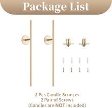 Vintage Taper Candle Holder Wall Mount, 2-Piece Set, Gold Finish As Stylish Wall Decor - 2pcs - View 7