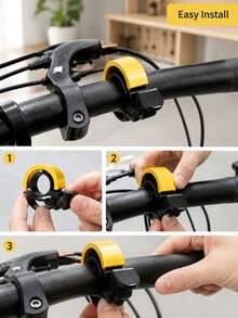 Lightweight Mini Hidden Bicycle Handlebar Bell, High Decibel Crisp Sound Bicycle Warning Bell, Portable Fashion Cycling Replacement Part, Quick Installation Design, Suitable For Mountain Bikes, Folding Bikes - Multicolor - View 6