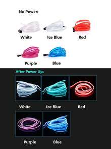 Lampu Strip LED Dingin Sepanjang 3 Meter untuk Tepi Mobil, Lampu Suasana Interior, Batang Lampu Jepit Bercahaya, Kawat Bercahaya - A - View 7
