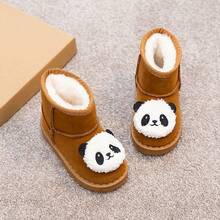 1 Pair Kids' New Autumn/Winter Thermal Lined Thick Warm Soft Sole Fashion Versatile Outdoor Non-Slip Snow Boots - Brown - View 2