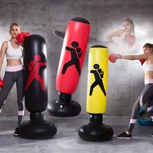 1pc 1.6m Black Inflatable Punching Bag, Thickened PVC Boxing Column, Standing Punching Bag, Fitness Punching Column, Home Training - Inflatable Boxing Post - View 6
