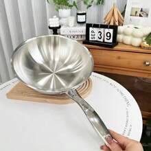 18/10 Stainless Steel 30cm Wok, Thickened 3-Layer Steel Wok, No Coating Low Smoke, Physical Non-Stick, Low Smoke, Dual-Use For Frying And Stir-Frying, Multi-Functional, Suitable For Gas Stove And Induction Cooktop - View 6
