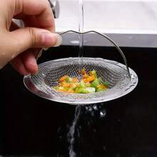 2pcs Kitchen Sink Strainer Filter, Anti-Clogging Sink Filter, Stainless Steel Filter, Suitable For Dishwashing, Vegetable Washing, With Drip Tray, Anti-Clogging, Durable And Rust-Proof, Suitable For Kitchen And Bathroom - A - View 9