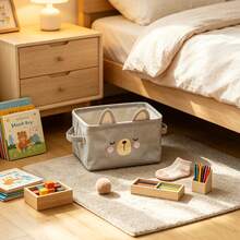 Cute Cartoon Animal Storage Basket, Desktop Organizer Box, Desk Stationery And Bookshelf Storage Box, Wardrobe Miscellaneous Storage Box, Underwear Divider Storage Box, Storage Box, Foldable Miscellaneous Storage Box, Built-In Waterproof Coating, Cartoon Desktop Frame Miscellaneous Cosmetics Storage Box, Stationery Storage Basket, Cute 4 Colors With Ears Desktop Box - Multicolor - View 8