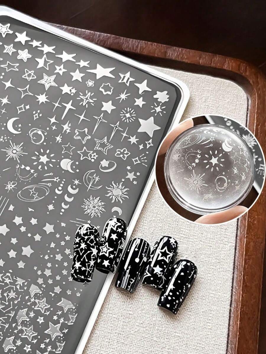 لوحة طباعة فن الأظافر، قالب نقل الأظافر، أداة نقل طلاء الأظافر DIY، مناسبة لصالون الأظافر، لوازم الأظافر، أدوات الأظافر، مناسبة للأظافر الاصطناعية - متعدد الألوان - مشاهدة 1