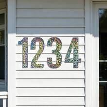 Reflective Stickers With 0-9 Numbers - Made Of Waterproof Vinyl Material With Strong Adhesion. Suitable For Outdoor Signs, Mailbox Address Plates, Vehicles, Helmets, Safety Labels And Windows. - New Arrival - View 3
