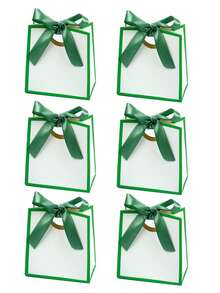 6pcs Small White Gift Boxes With Bow Ribbon 4.3 X 2.3 X 4.7 Inches (Approx. 11 X 6 X 12 Cm) Mini Paper Gift Boxes, Suitable For Candy, Jewelry, Wedding, Bride, Birthday, Baby Shower Gifts - View 6