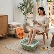 Foldable Foot Soak Tub With Massage Points & Cover, Portable Collapsible Foot Spa Basin, Space‑Saving Foot Bath Bucket For Household Dormitory - One Size - View 9