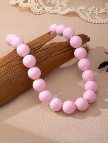 OABE 1pc Bohemian Style Dopamine Jelly Color Round Beaded Necklace, Suitable For Women's Daily Wear, Multiple Colors Available - 20 Beads - View 8