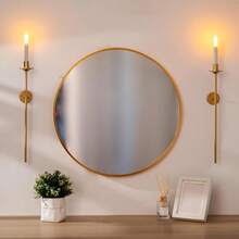 Vintage Taper Candle Holder Wall Mount, 2-Piece Set, Gold Finish As Stylish Wall Decor - 2pcs - View 4