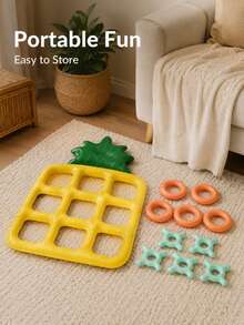Outdoor Game Set Reusable Giant Floating Inflatable Pineapple Tic Tac Toe And Toss Game Durable Portable Easy To Operate Suitable For Beach Camping Garden Summer Vacation Outdoor Water Play Swimming Backyard Activities Carnival Party Suitable For Adults Teens Families 2-10 Players - Multicolor - View 7