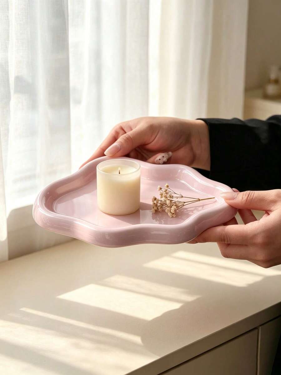 1pc Elegant Jewelry Tray - Single Layer Luxury Jewelry & Perfume Display Stand, Fashion Home Decor, Suitable For Living Room, Office, Key Storage, Perfect Wedding And Mother's Day Gift - Multicolor - View 1