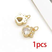 1 buah Liontin Jejak Kaki Hewan Berlapis Emas 18K dengan Hiasan Berlian Imitasi untuk Pembuatan Perhiasan Gelang, Kalung, dan Anting-anting DIY - Emas - View 12