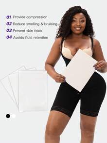 larrycard 3pcs Abdominal Compression Shaping Foam Pad, Waist Trimmer, Butt Lifter - White - View 6
